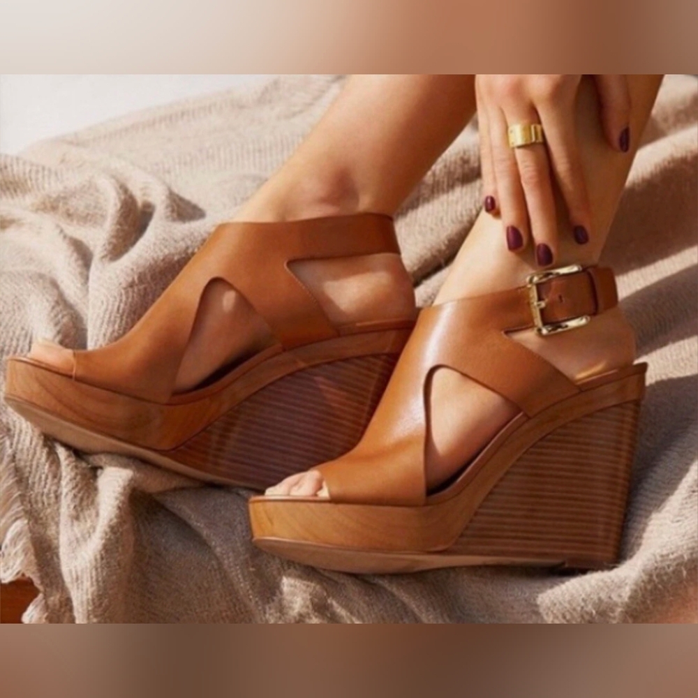 Michael‎ Kors Women's Tan Josephine Wedge Sandals